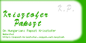 krisztofer papszt business card